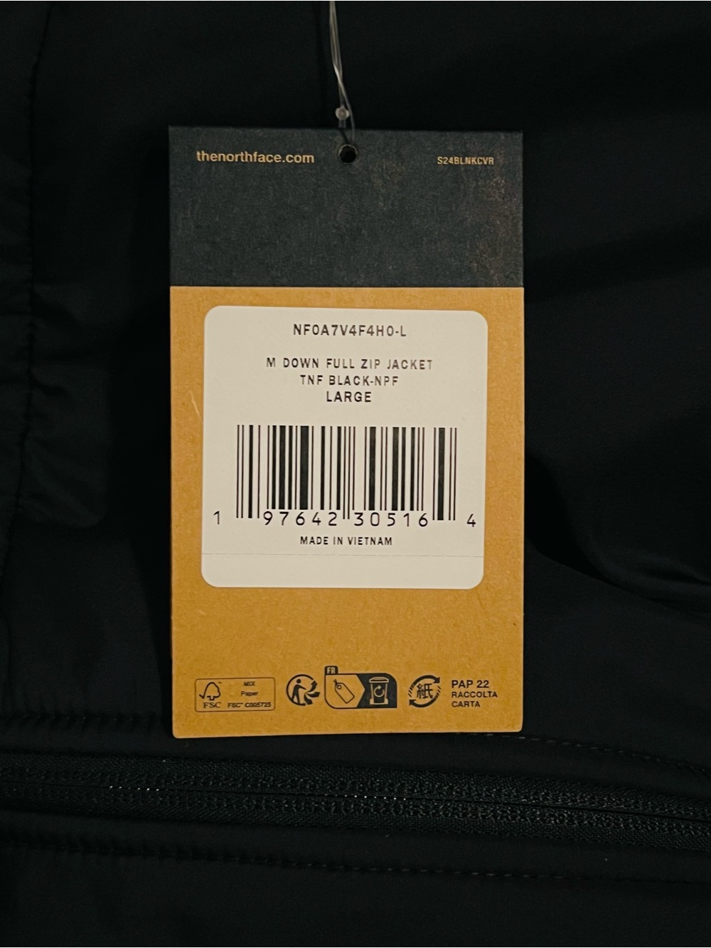 The North Face Men's TNF Black Down Hybrid Jacket - NF0A7V4F Size Large NWT💎 - Picture 5 of 5